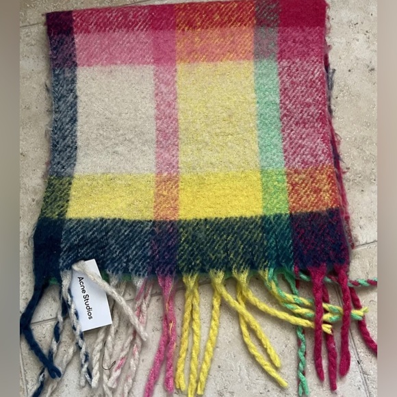 Acne Studios Wool Muti Colored Fringe Scarf $325 - Picture 2 of 7